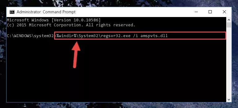 Reregistering the Amspvts.dll library in the system (for 64 Bit)