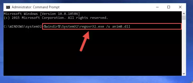 Reregistering the Anim8.dll library in the system