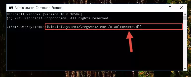 Reregistering the Aolconnect.dll file in the system