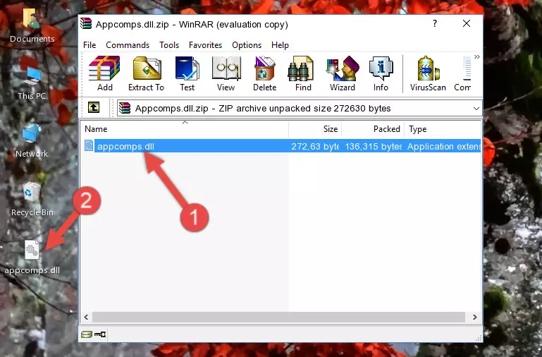 Copying the Appcomps.dll file into the software's file folder
