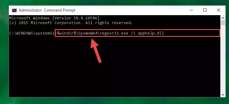 Deleting the Apphelp.dll file's problematic registry in the Windows Registry Editor