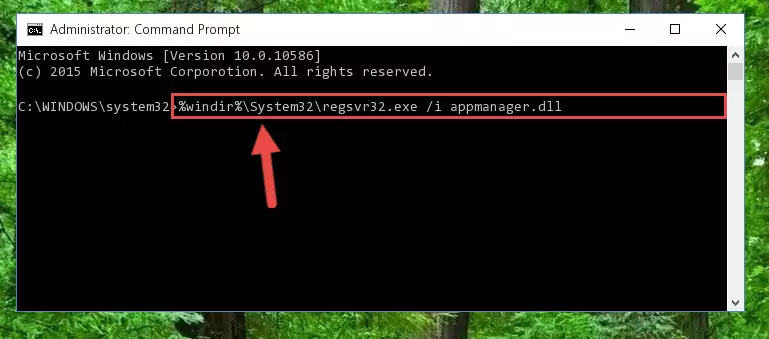 Deleting the Appmanager.dll library's problematic registry in the Windows Registry Editor