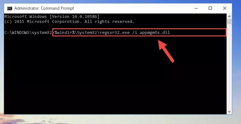Cleaning the problematic registry of the Appmgmts.dll file from the Windows Registry Editor