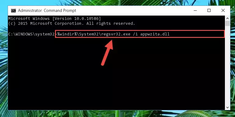 Deleting the Appwzita.dll library's problematic registry in the Windows Registry Editor