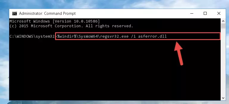Uninstalling the Asferror.dll library from the system registry
