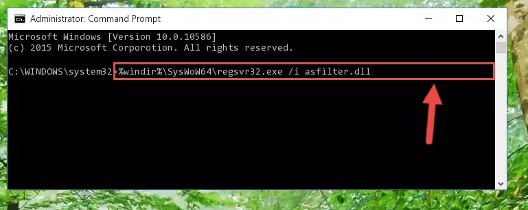 Uninstalling the Asfilter.dll file's broken registry from the Registry Editor (for 64 Bit)