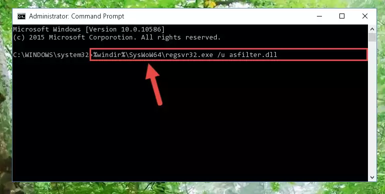 Creating a clean and good registry for the Asfilter.dll file (64 Bit için)