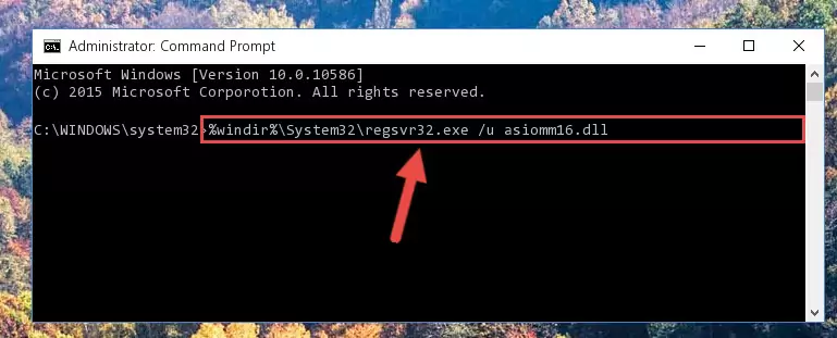 Creating a new registry for the Asiomm16.dll file