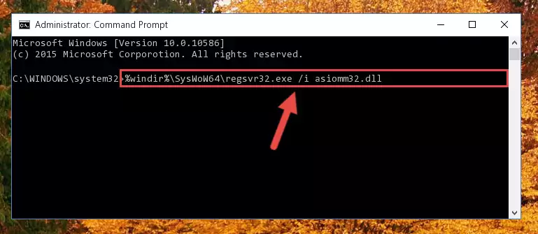 Deleting the Asiomm32.dll file's problematic registry in the Windows Registry Editor