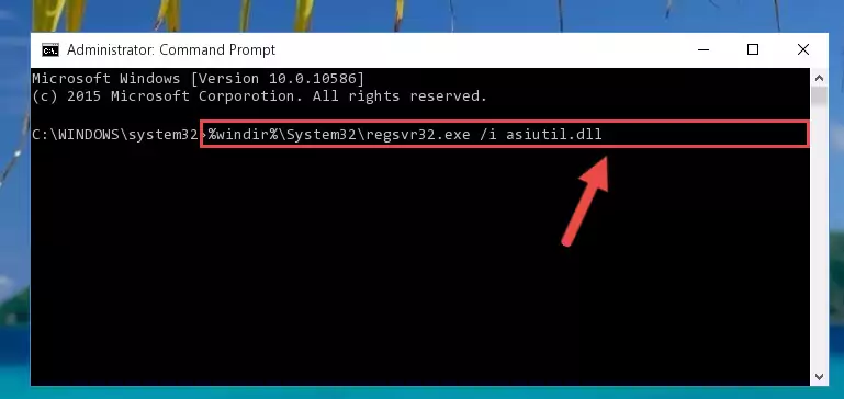 Uninstalling the Asiutil.dll file from the system registry