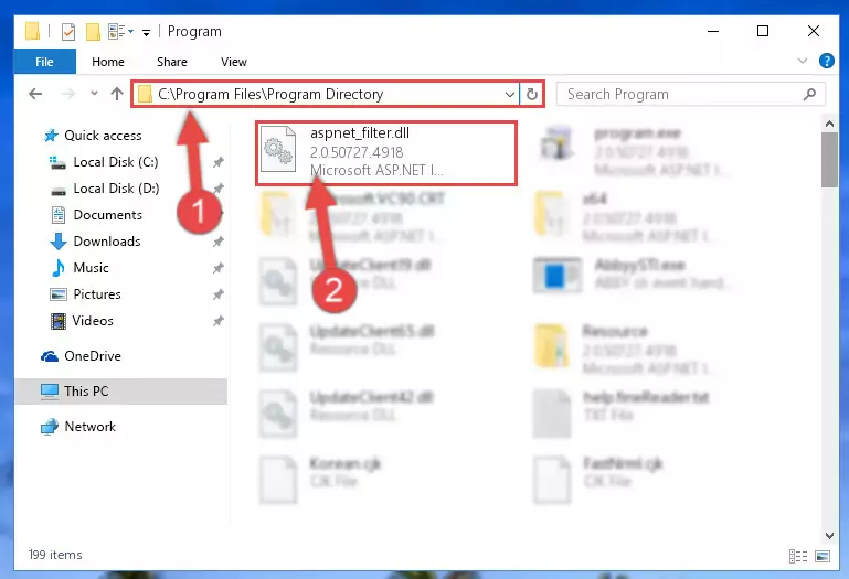 Choosing the Aspnet_filter.dll file