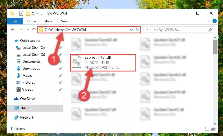 Extracting the Aspnet_filter.dll file to the desktop