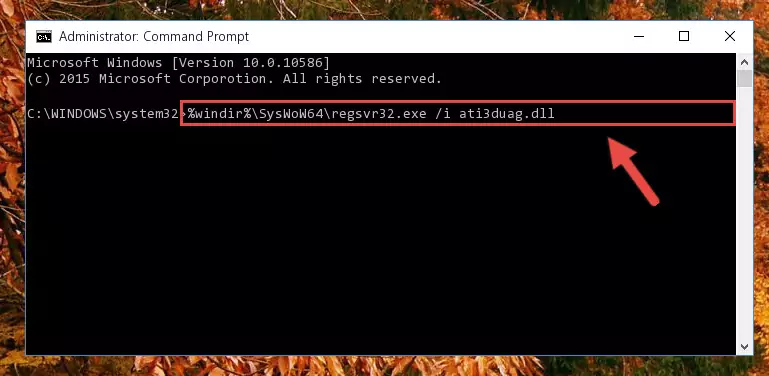 Cleaning the problematic registry of the Ati3duag.dll file from the Windows Registry Editor