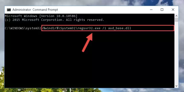 Deleting the Aud_base.dll file's problematic registry in the Windows Registry Editor