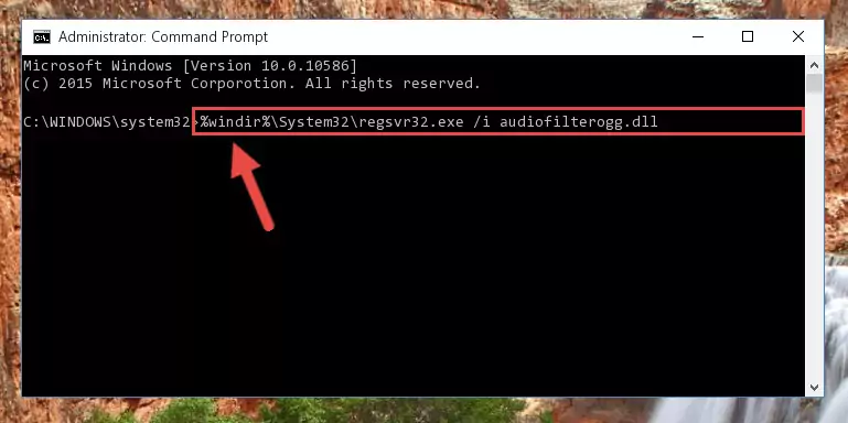 Reregistering the Audiofilterogg.dll library in the system (for 64 Bit)