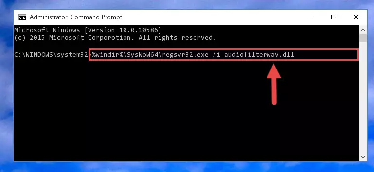 Cleaning the problematic registry of the Audiofilterwav.dll library from the Windows Registry Editor