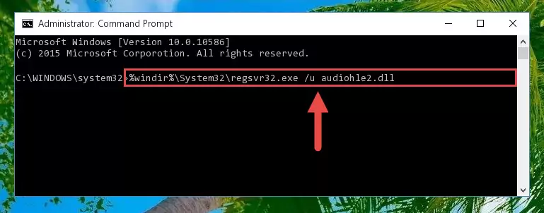 Extracting the Audiohle2.dll file from the .zip file