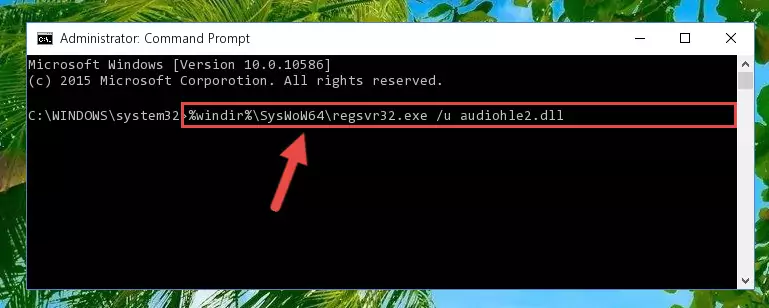 Reregistering the Audiohle2.dll file in the system