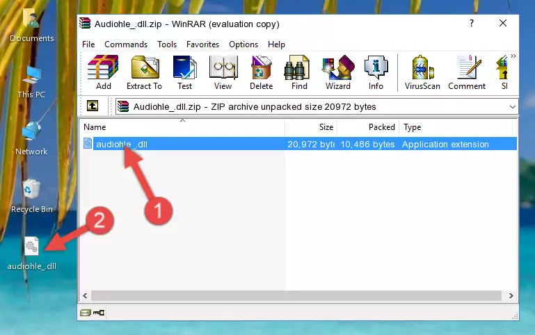 Copying the Audiohle_.dll file into the software's file folder