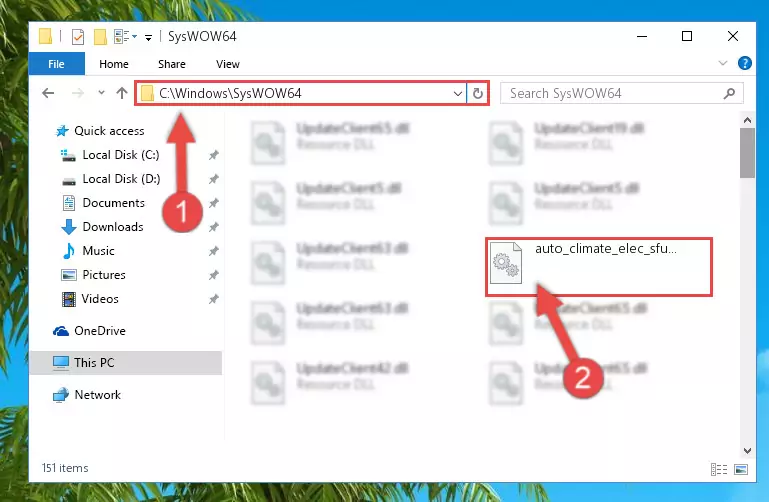 Copying the Auto_climate_elec_sfun.dll library to the Windows/sysWOW64 directory