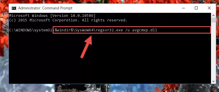 Reregistering the Avgcmxp.dll library in the system