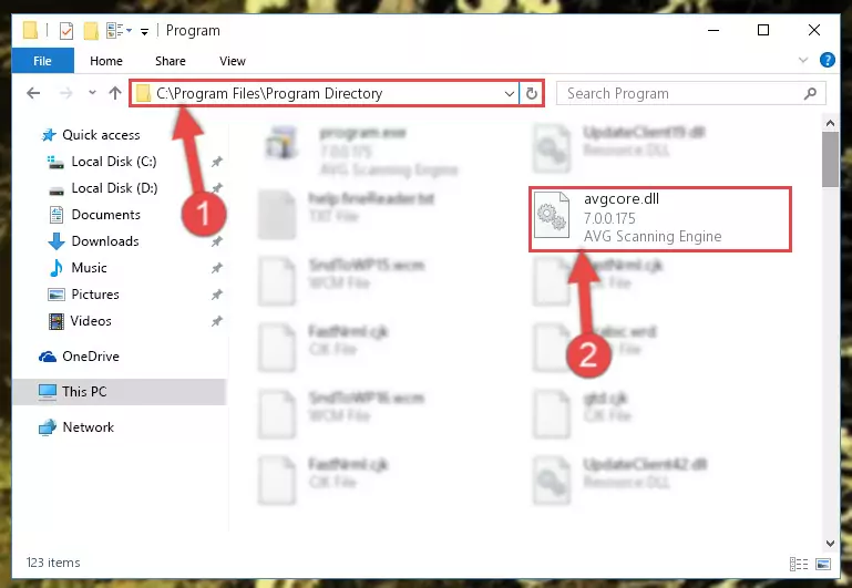Choosing the Avgcore.dll library