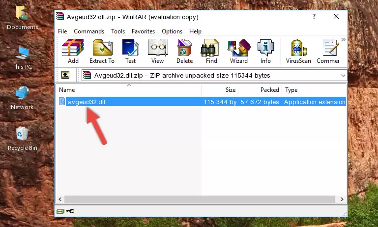 Copying the Avgeud32.dll file into the software's file folder