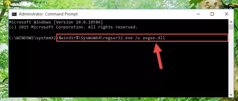 Reregistering the Avgse.dll file in the system