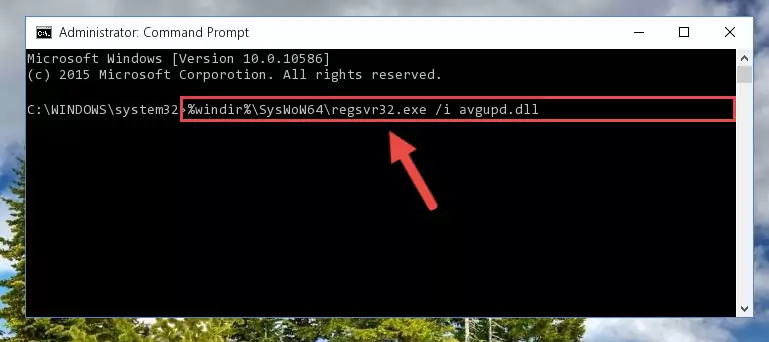 Uninstalling the Avgupd.dll library from the system registry