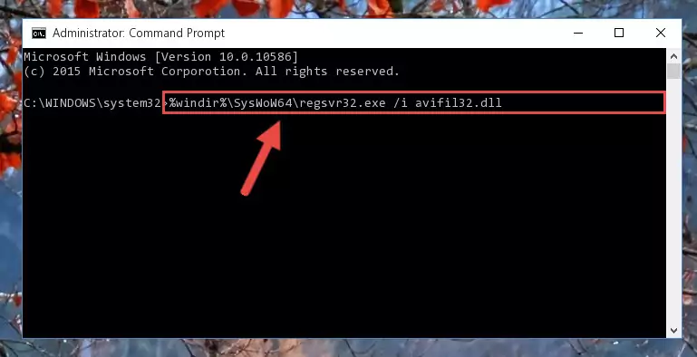 Uninstalling the Avifil32.dll file from the system registry