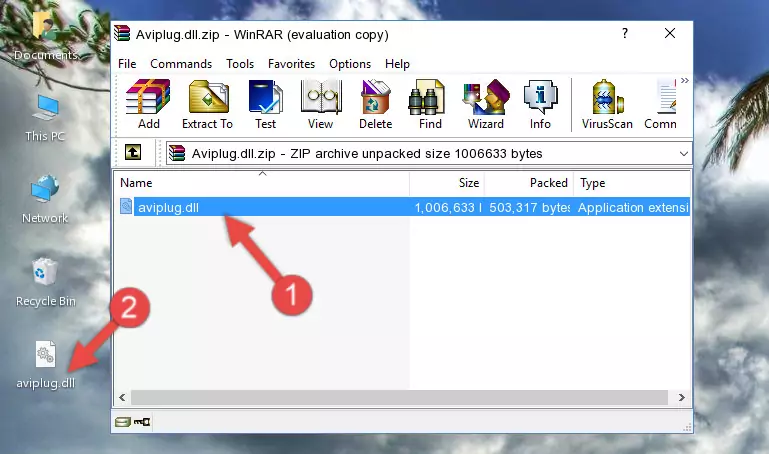 Pasting the Aviplug.dll file into the software's file folder