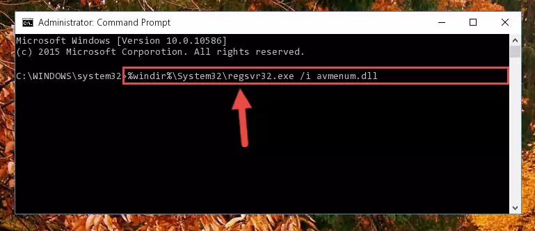 Reregistering the Avmenum.dll library in the system (for 64 Bit)