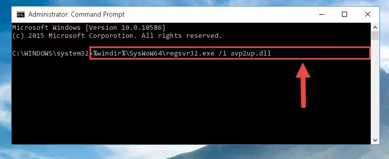 Deleting the damaged registry of the Avp2up.dll
