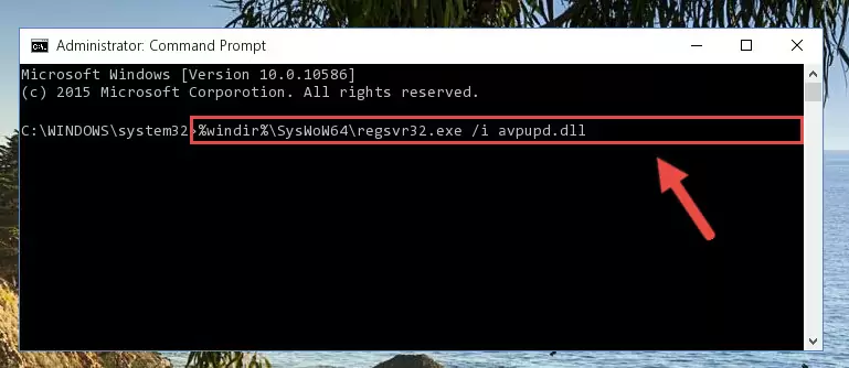 Uninstalling the damaged Avpupd.dll library's registry from the system (for 64 Bit)