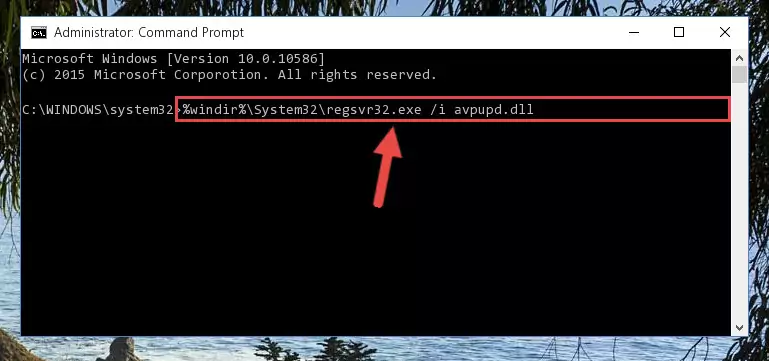Deleting the damaged registry of the Avpupd.dll