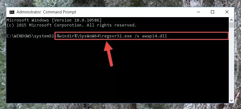 Reregistering the Awapi4.dll library in the system (for 64 Bit)