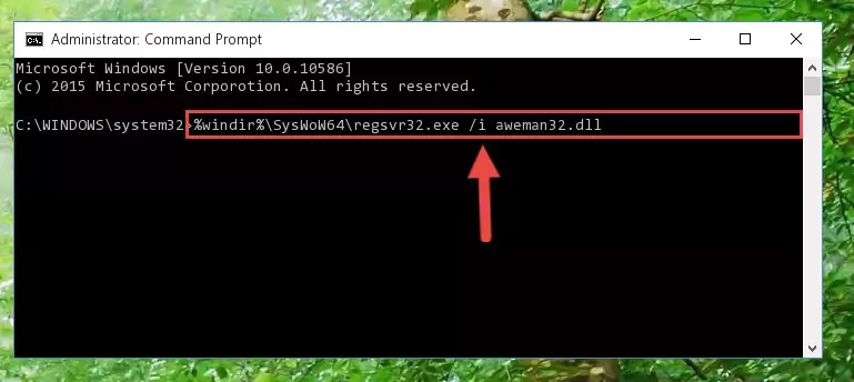 Uninstalling the broken registry of the Aweman32.dll file from the Windows Registry Editor (for 64 Bit)