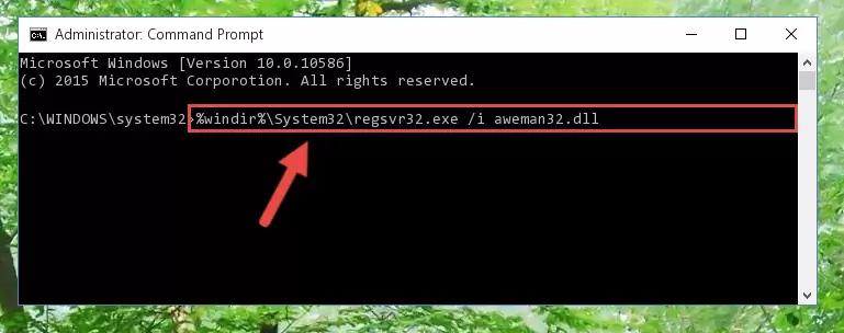 Cleaning the problematic registry of the Aweman32.dll file from the Windows Registry Editor