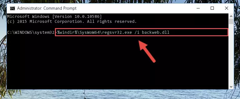 Deleting the Backweb.dll library's problematic registry in the Windows Registry Editor