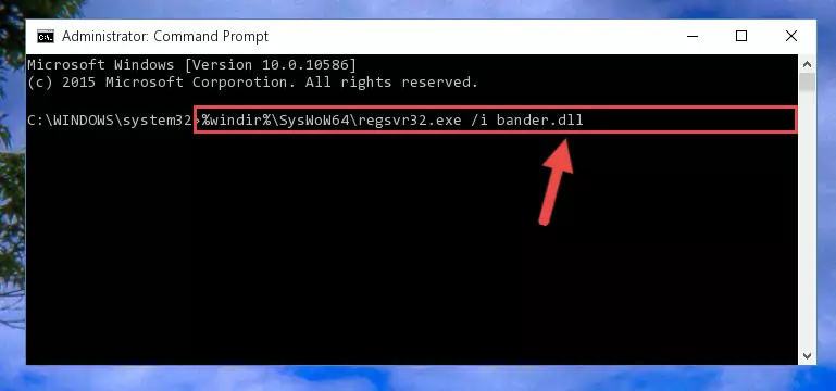 Uninstalling the damaged Bander.dll file's registry from the system (for 64 Bit)