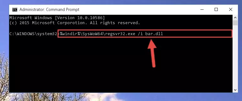 Uninstalling the damaged Bar.dll library's registry from the system (for 64 Bit)