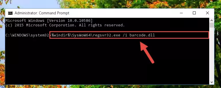 Uninstalling the Barcode.dll file from the system registry