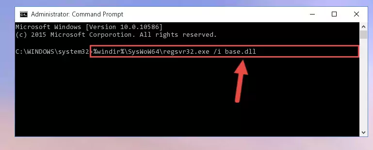 Cleaning the problematic registry of the Base.dll file from the Windows Registry Editor