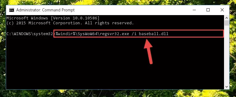 Deleting the damaged registry of the Baseball.dll