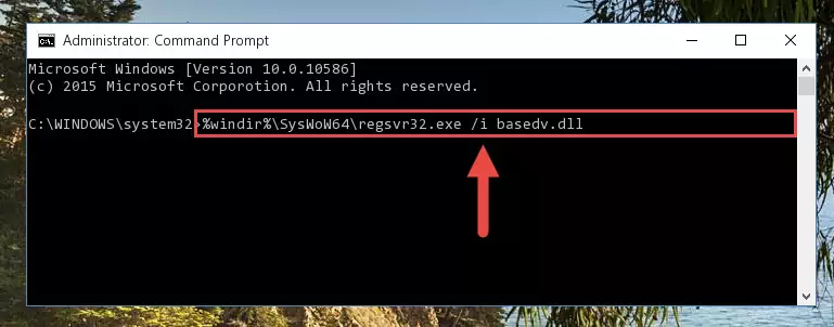 Uninstalling the Basedv.dll file from the system registry