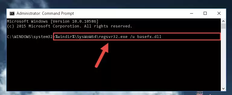 Reregistering the Basefx.dll file in the system (for 64 Bit)