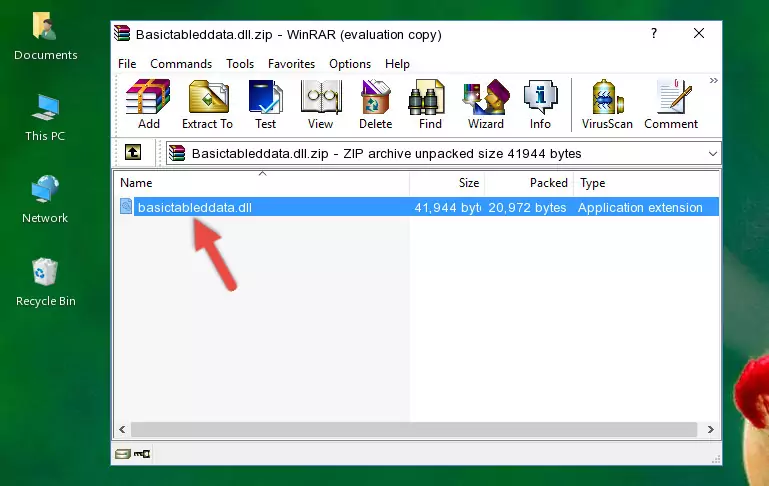 Pasting the Basictableddata.dll file into the software's file folder