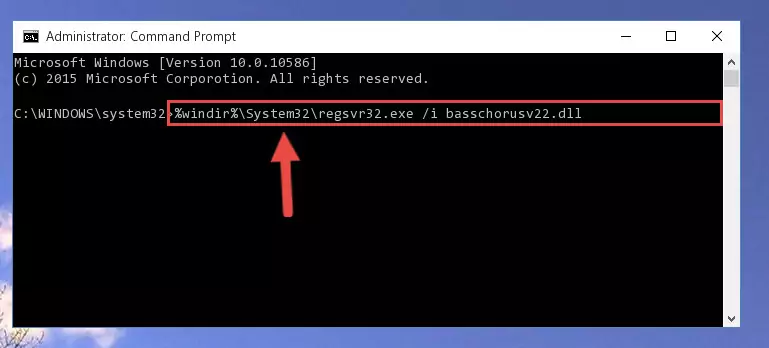 Deleting the Basschorusv22.dll library's problematic registry in the Windows Registry Editor
