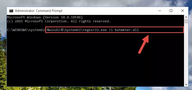 Reregistering the Batmeter.dll file in the system (for 64 Bit)