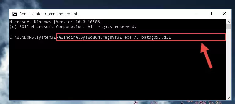Reregistering the Batpgp55.dll library in the system